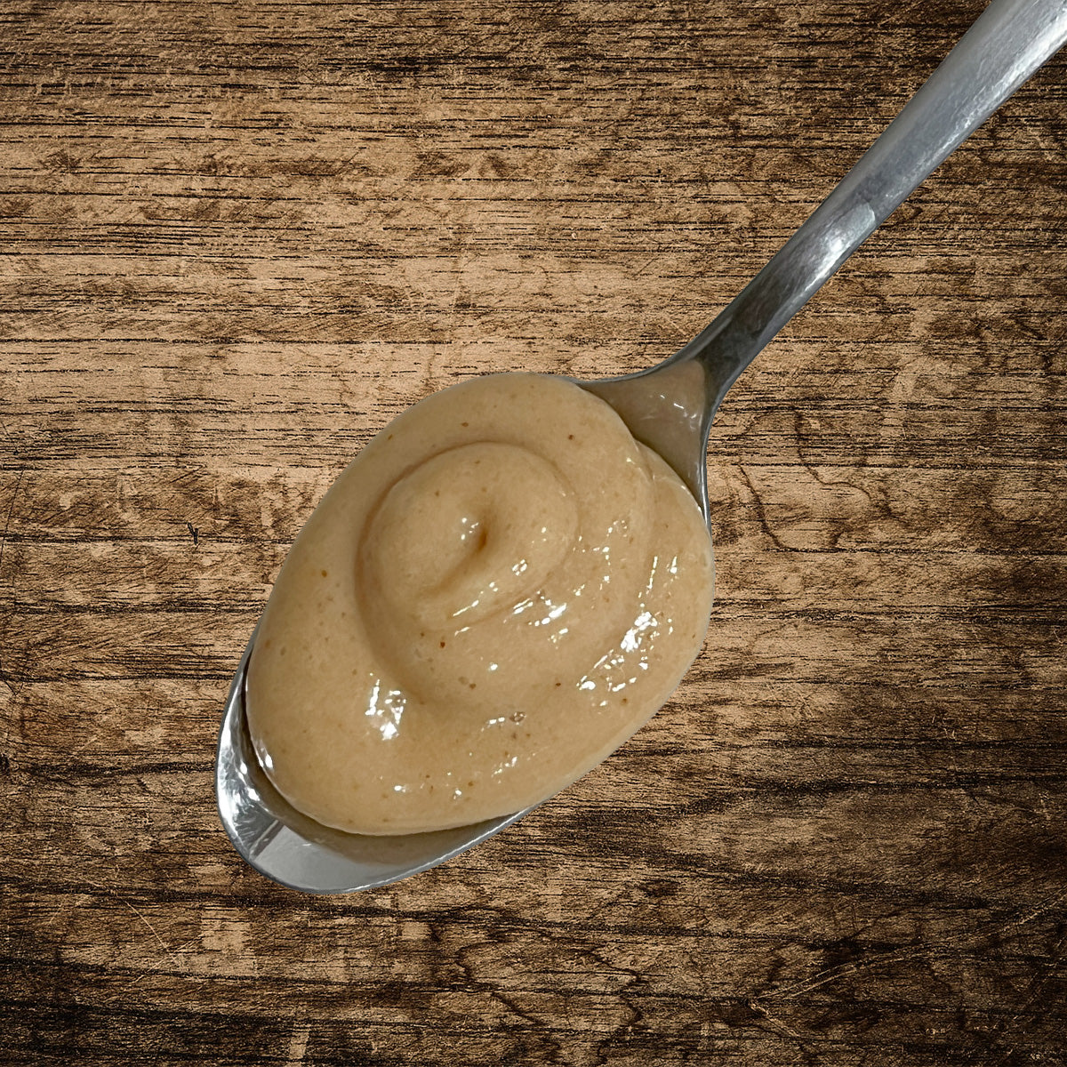 View of spoonful of product