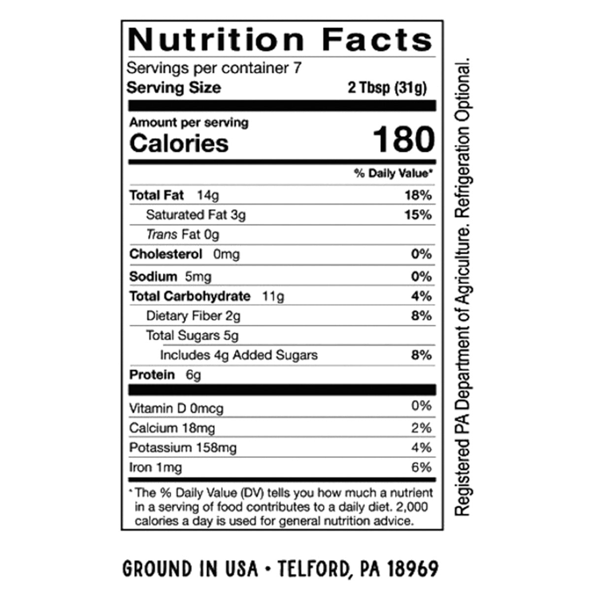 Wild Espresso Peanut Butter Nutritional Facts